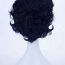 Angelaicos Men's Short Curly Brown Black Wig Halloween Costume Cosplay Party Fluffy Wigs (Black)