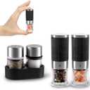 VEVOK CHEF Mini Salt and Pepper Grinder set with 2 Small Salt and Pepper Shakers Portable Cute Tiny Spice Grinder Pepper Mill Salt Grinder for Travel, Work, Camping, Party, School, Lunch Box