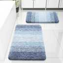 Arotive Bathroom Rugs Sets 2 Piece, Shaggy Soft and Absorbent Microfiber Bath Rugs, Non-Slip, Machine Washable Dry Bath Mats for Bathroom, 30x20 and 24x16, Light Blue