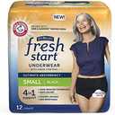 FitRight Fresh Start Incontinence and Postpartum Underwear for Women, Small, Black (12 Count) Ultimate Absorbency, Disposable Underwear with The Odor-Control Power of ARM & Hammer