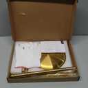 Sfemn Freestanding Toilet Paper Holder with Shelf, Gold Toilet Paper Stand with Storage Tray and Space for 4 Extra Rolls
