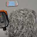 Solar Christmas Lights Outdoor 640LED 16Ft+60Ft, Solar Icicle Lights Waterproof with 13 Modes Rechargeable for Outside Roof Fence Christmas Decorations (Cool White)