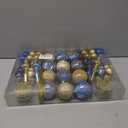 92ct Christmas Tree Decoration Set Christmas Ball Ornaments with Srtings Shatterproof Christmas Baubles for Christmas Holiday Wreath Garland Party Decoration, Blue-Gold