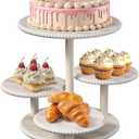 HURZMORO White Cupcake Stand for 50 Cupcakes, Rustic Cake Display Tower - Cupcake Carrier and Dessert Tier Stand Combo for Wedding, Baby Shower, Tea Party - Cupcake Stands for Dessert Table(Bohemia)