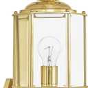 Livex Lighting 2006-02 Basics 1 Light PB Outdoor Wall Lantern, Polished Brass, 7"W x 17.5"H