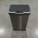 EKO Mirage-T 50 Liter / 13.2 Gallon Touchless Rectangular Motion Sensor Trash Can, Brushed Stainless Steel Finish