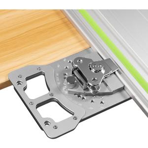 -60 to 60 Adjustable Angle Track Saw Square with Quick Angle Stops, Protractor, 90 Right Angle Guide Square Guide Rail