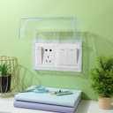 Cabilock Weatherproof Outlet Cover, Flip Double Position Socket Box, 86-Type Thickened Self Adhesive Switch Plug Splash Box for Bathroom Kitchen, Outdoor Receptacle Protector, 7.94X4.76X2.95inch (20.20X12.10X7.50CM, Transparent)