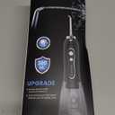 H2ofloss Water Dental Flosser Portable Dental Oral Irrigator with 5 Modes, 6 Replaceable Jet Tips, Rechargeable IPX7 Waterproof Teeth Cleaner for Home and Travel -300ml Detachable Reservoir (HF-6) (White)