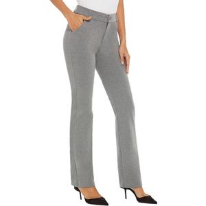 iChosy Women's Ease into Comfort Barely Bootcut Stretch Dress Pants (Gray)