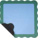 Scalloped Mahjong Mat No Creases with Rolling Bag: Anti-Slip & Noise Reduce Solid American Mah Jongg Tablecloth - 33" Square 2mm Neoprene Board Game Table Cover - Gifts for Tiles Domino Poker Player (Blue Green [Rolled] No Creases)