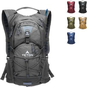 Teton Oasis Hydration Backpack Lightweight Water Pack with Bladder for Hiking, Running, Cycling, Biking 22L Sizes Sewn-in Rain Cover Fits Men and Women (Gunmetal)