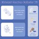 External Condom Catheter for Men Kit, 24 Soft Latex, 6 Catheter Stabilization Devices, 2 x 1000mL Urinary Leg Bags, 2 x 2000mL Overnight Catheter Bag, 2 Roll Tapes Set for Incontinence Men Use (35mm)
