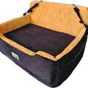 Large Dog Car Seat Booster Seat Bed for Pets up to 55 lbs, Black, Travel Safety | Fits 2 Small Dogs Pets| Washable Cover & Thick Cushion | Rear Seat or SUV