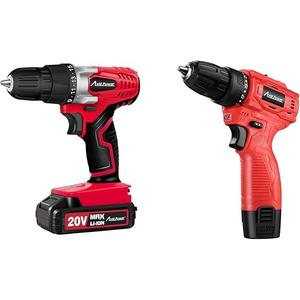 AVID POWER 20V MAX Lithium lon Cordless Drill Set, Power Drill Kit with Battery and Charger, 3/8-Inch Keyless Chuck, Variable Speed, 16 Position and 22pcs Drill Bits (Red)