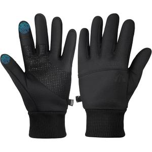 Moon Kitty Mens Lightweight Running Gloves Winter Waterproof Cold Weather (Small, Black)