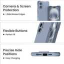 Crossbody for iPhone 16 Plus Case, Lanyard Protective Liquid Silicone Case with Adjustable Length Detachable Lanyard Rope Shockproof Hands-Free Clear Phone Cover for iPhone 16 Plus-Blue