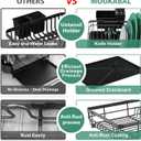 MOUKABAL Dish Drying Rack, Dish Rack, Stainless Steel Dish Racks for Kitchen Counter, Dish Drainer with Removable Utensil Holder, Drainboard (Grey,13''W x 17''L)