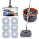 Chabatree Mop and Bucket Set，Spin Mop and Bucket Set with Separate Dirty and Clean Water，2 Replaceable Mop Pads，Deep-Cleaning Mops for Floors, Versatile Mops for Walls