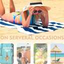 Exclusivo Mezcla 2 Pack Cotton Oversized 35x70 Inches Cabana Stripe Beach Towels, Super Absorbent Soft Plush Pool Bath Towel (Dark Navy)