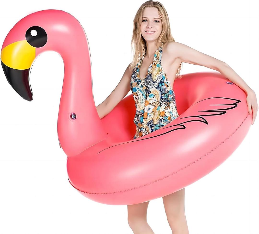 Jasonwell Giant Inflatable Flamingo Pool Floats Party Float Tube with Fast Valves Summer Beach Swimming Pool Lounge Raft Decorations Toys for Adults & Kids