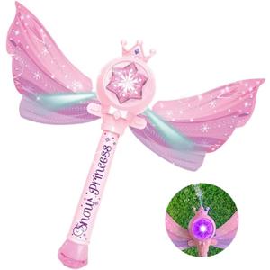 Bubble Wand for Kids, Bubble Machine with Light & Music, Outdoor Party Toy for Girls Ages 3 4 5 6 7 8 9, with Bubble Solution, 10 Bags Bubble Liquid and 3 AA Batteries, Princess Toy for Toddlers