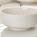 Mfacoy 1 Pack Salad Bowl, 8 inch 60 oz Large Serving Bowl Set, Deep Bowl for Kitchen, White Ceramic Bowl Set for Soup, Cereal, Ramen, Pasta, Salad, Dishwasher & Microwave Safe, Easy Clean