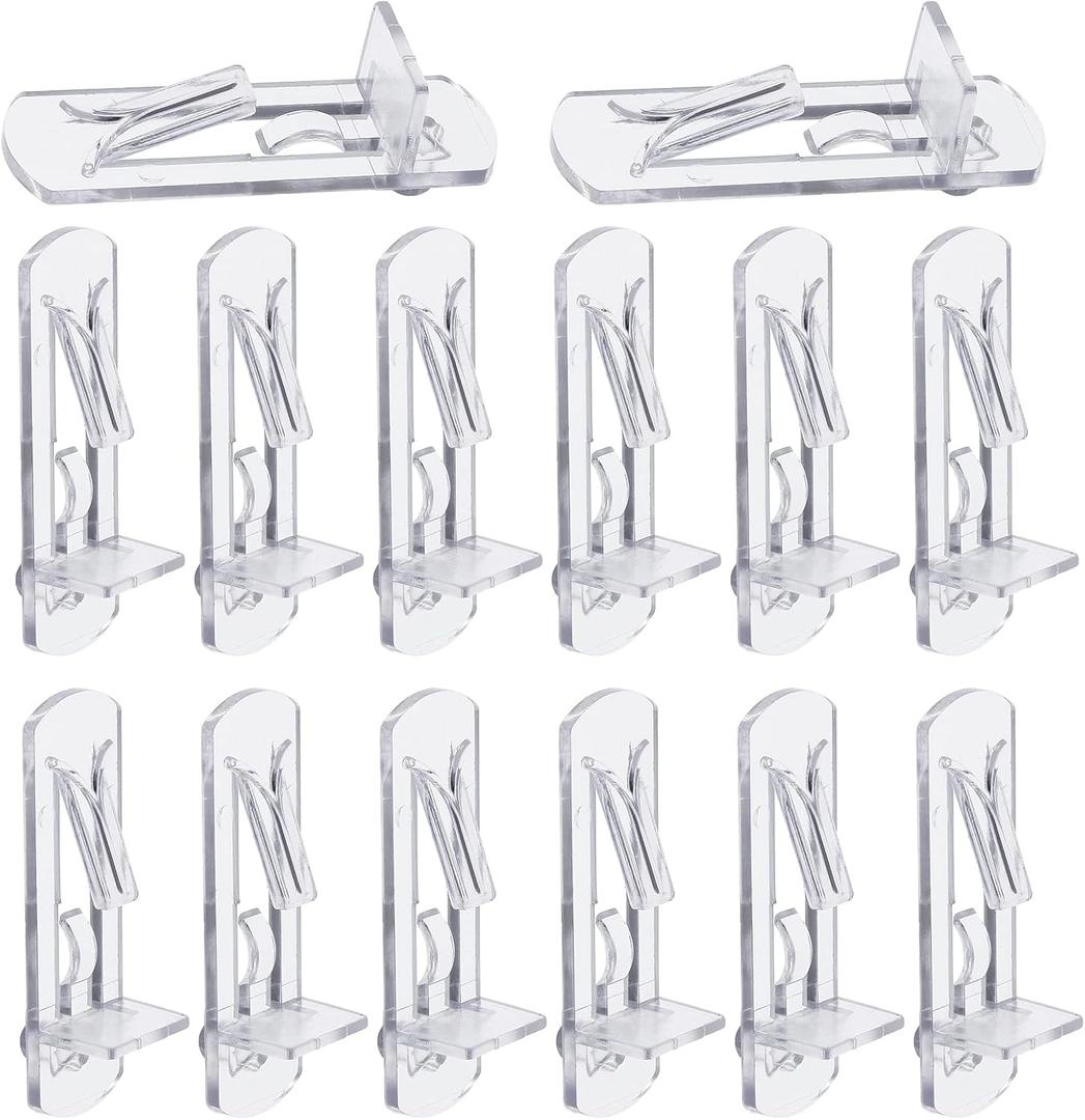 50 Pcs Plastic Locking Shelf Pins 6mm, 3/4 Clear Plastic Locking Shelf Support Peg Clips for 5.9-6mm Diameter Peg Hole & Slightly Larger Than 20-21mm Cabinet Shelves