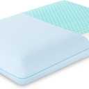 EGOHOME Cooling Gel Memory Foam Pillow - Reversible Cooling Cover, Neck Support for Side, Back and Stomach Sleepers, Removable & Machine Washable, All-Season Comfort, Standard Size, Blue, 23.6"L x 15.8"W