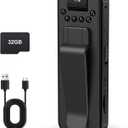 Mini Body Camera 1080P HD Small Video Recorder Built-in 32GB Memory Card Portable BodyCam with Night Vision Police Wearable Camcorder for Indoor, Outdoor, Traveling, Law Enforcement, Sport