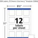 Avery Printable Square Labels, 2" x 2", Matte White, Laser & Inkjet Compatible, 300 Blank Labels Total, Great for Branding, Packaging, Events, and More (22806)
