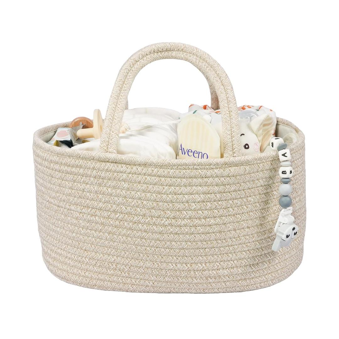 Baby Diaper Caddy Organizer for Girl Boy Cotton Rope Nursery Storage Bin Basket Portable Holder Tote Bag for Changing Table Car Travel Baby Shower Gifts Newborn Registry Must Have Items oatmeal (Regular) Baby Diaper Caddy Organizer for Girl Boy Cotton Rope Nursery Storage Bin Basket Portable Holder Tote Bag for Changing Table Car Travel Baby Shower Gifts Newborn Registry Must Have Items oatmeal (Regular)