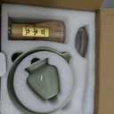 Matcha Whisk Set, Matcha Set with Ceramic Matcha Bowl, Bamboo Whisk & Holder, Sifter, Tea Scoop (Celadon)