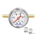 MEASUREMAN Fuel Pressure Gauge Kit 0-15Psi Stainless Steel Glycerin Filled, 1-1/2" Dial Size, with 5/16" Fuel Line Fuel Pressure Brass T-Fitting Adapter, Center Back Mount