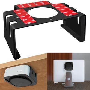 Under Desk Mount for 2024 Mac mini M4/M4 Pro, Mac mini M4 Mount Holder for VESA Compatible Monitor, Under Desk Stand for 2024 Mac mini Desktop Computer