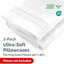 King Pillow Cases Set of 2 - Ultra Soft Hotel Quality Pillowcase Covers - Comfy, Cozy & Wrinkle Free - Shrinkage, Stain and Fade Resistant - Machine Washable Pillow Protectors - 2 Piece Set - White