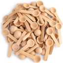 Tebery 60PCS Mini Wooden Spoons Small Bath Salt Spoon Candy Spoon Baby Spoon for Spice Jars Seasoning Honey Coffee
