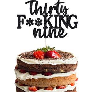 39 Cake Toppers, 39 Birthday Cake Toppers-Black Glitter, Funny 39th Cake Topper for Men,39 Cake Topper For Women, 39th birthday decorations,39th Birthday Cake Topper Happy 39th Birthday Cake Topper