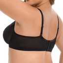 Amafuur Minimizer Bra Sexy Unlined Sheer Mesh Balconette Plunge Underwire Bras for Women Black 44D