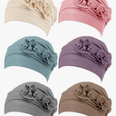 JenPen 6 Pieces Chemo Headwear Turbans for Women Flower Chemo Headwear Cap Soft Cancer Hats Beanies Head Covering for Hair Loss
