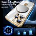 Magnetic for iPhone 16 Pro Case Compatible with Magsafe Stand Camera Protector Plating Clear Soft Rubber Protective Phone Case (Desert Gold)