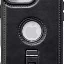 for iPhone 15 Pro Case Leather with Stand, Strong Magnetic Fits for MagSafe (Black, iPhone 15 Pro)