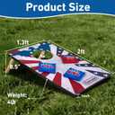 Portable Cornhole Board Set 2x1.3ft | 24"x16": Cornhole Set Outdoor Backyard Corn Hole Toss Game for Party Beach | 2 Foldable Wooden Corn Hole Boards, 8 Bean Bags, 1 Carrying Bag (American Flag)