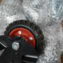 5 Inch Outdoor Heavy Duty Casters Wheels Set of 4, Sturdy Large Rubber Casters with Brake, Industrial Grade Plate Swivel Castors 1080 LBS with Knobby Tread for Workbench, Cart, Chicken Coop