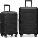 Traveler's Choice Pagosa Hardshell Expandable Luggage with Spinner Wheels, Black, 2-Piece Set (22/26)