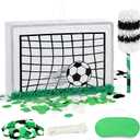 24" Professional Soccer Goal Piñata Set with Stick and Blindfold - Large Football Birthday Party Supplies for Boys & Kids - Interactive Sports Theme Decorations for Victory Celebrations & Team Events