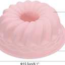 Uxcell 2pcs Silicone Cake Pan, 6 Inch Non-Stick Fluted Tube Pan Flower Shape Silicone Baking Molds for Cake, Muffins, Cheese Cake, Pink