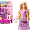 Mattel Disney Princess Toys, Rapunzel Fashion Doll with 2 Looks, 9 Accessories, 2 Snap-On Bodices & 2 Skirts, 2-in-1 Stories Inspired by Disney Tangled