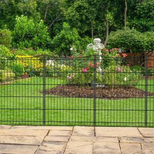 INJOPEXI Decorative Garden Fence 6 Panels 13ft(L)36in(H) Garden Fences with 6 Panels Rustproof Metal Wire No Dig Temporary Animal Barrier Fencing Outdoor Dog Fence for Yard Patio - Without Gate