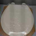 Bemis 500EC Durable Wood Toilet Seat with Easy Clean Hinges, Made in USA, Round, Bone